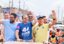 Adjuto Afonso participa de carreata em Iranduba ao lado de Roberto Cidade