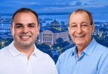 Ronaldo Tiradentes divulga pesquisa DMP colocando Omar Aziz e Roberto Cidade na disputa pelo segundo turno
